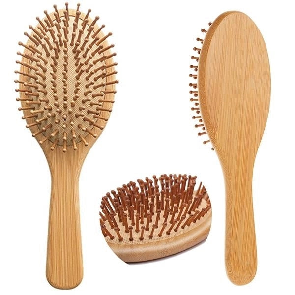 Natural Bamboo Wood Comb Scalp Massage Paddle Hair Brush