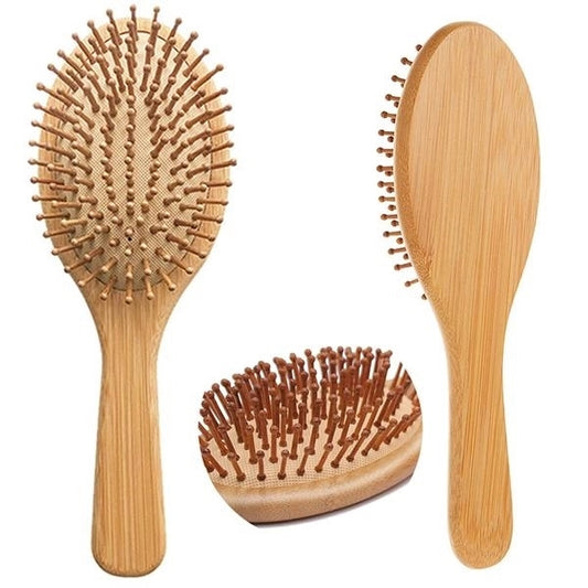 Natural Bamboo Wood Comb Scalp Massage Paddle Hair Brush