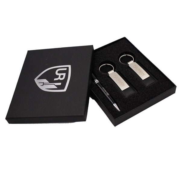 Metal Pen and Leatherette Key Tag Gift Set