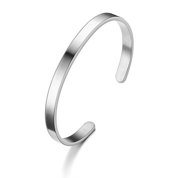 Stainless Steel Thin Cuff Bracelet Electroplated
