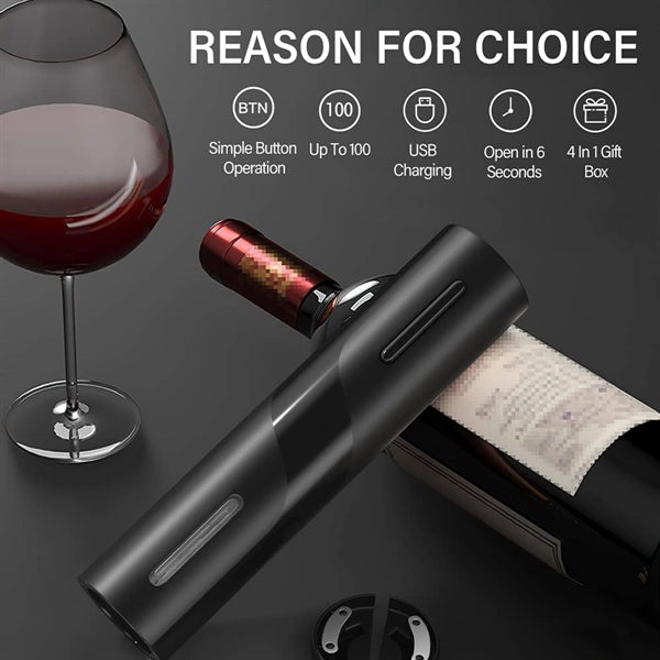 4-in-1 Electric Wine Bottle Opener Kit