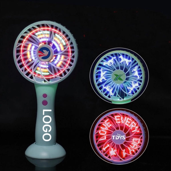 USB Charging Handheld Fan With Flash Word