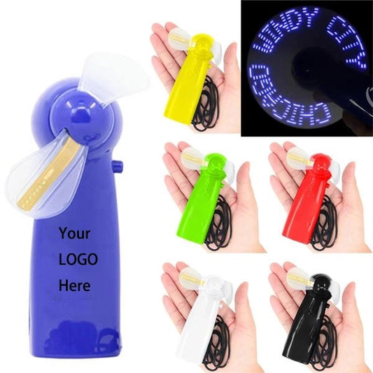 Mini Hand Held Message LED Light Fan