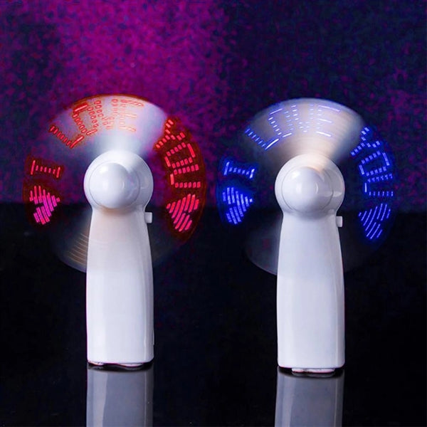 Mini Hand Held Message LED Light Fan