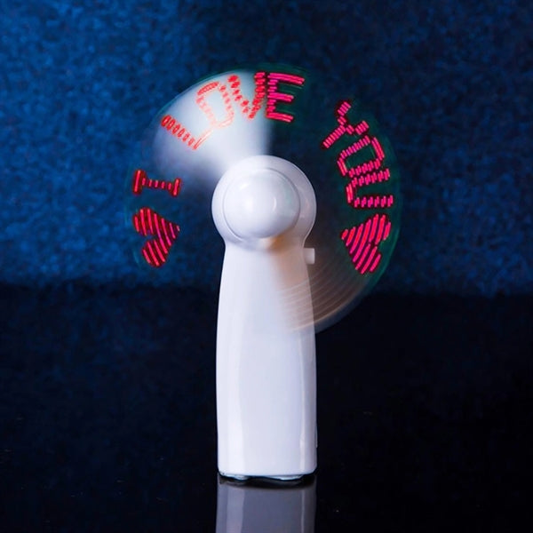 Mini Hand Held Message LED Light Fan