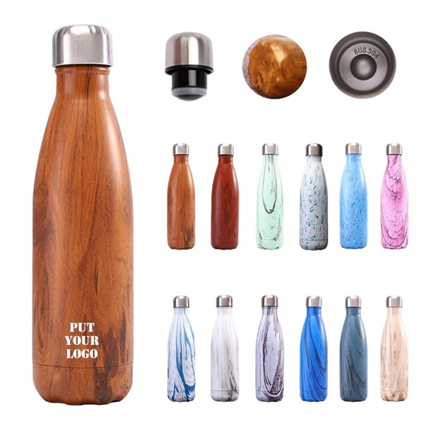 Wood Grain Insulated Stemless Water Bottle