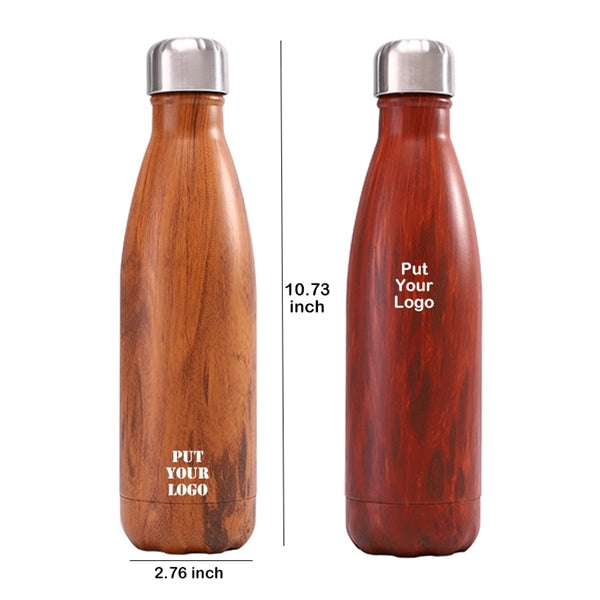 Wood Grain Insulated Stemless Water Bottle