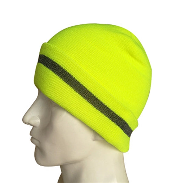 Knitted Beanie with Reflective Stripe