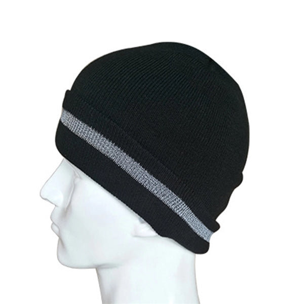 Knitted Beanie with Reflective Stripe