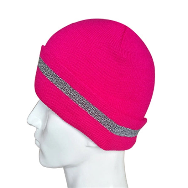 Knitted Beanie with Reflective Stripe