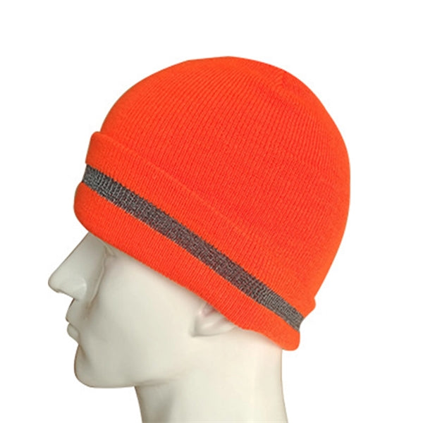 Knitted Beanie with Reflective Stripe
