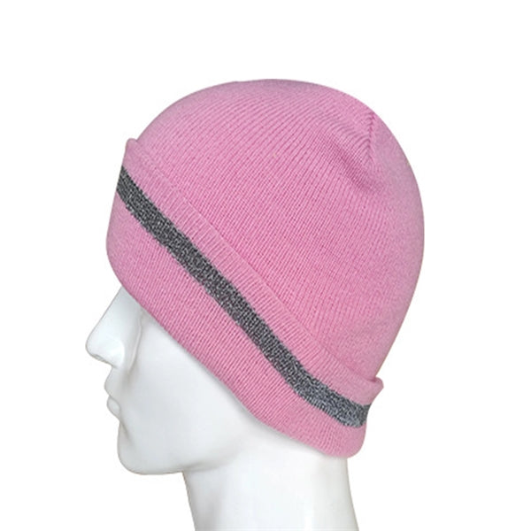 Knitted Beanie with Reflective Stripe