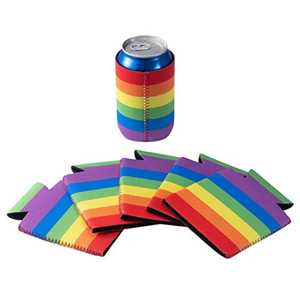 Rainbow Neoprene Beer Can Cooler Holder