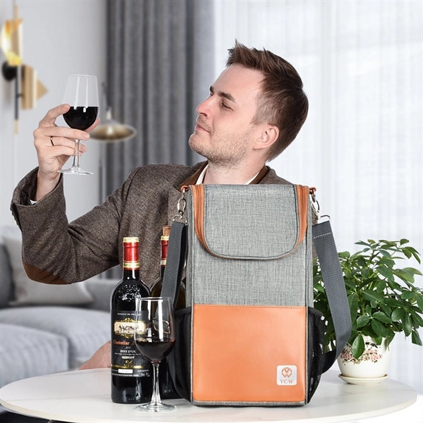 Insulated 2 Bottle Portable Wine Carrier
