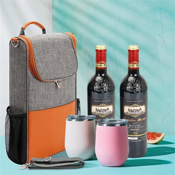 Insulated 2 Bottle Portable Wine Carrier