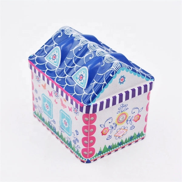 Fancy House Shaped Money Tin Box