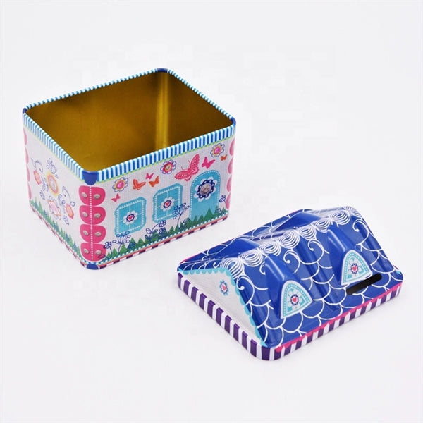 Fancy House Shaped Money Tin Box