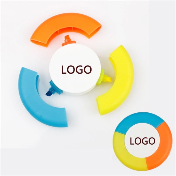 Creative round shape 3 in 1 highlighter pen