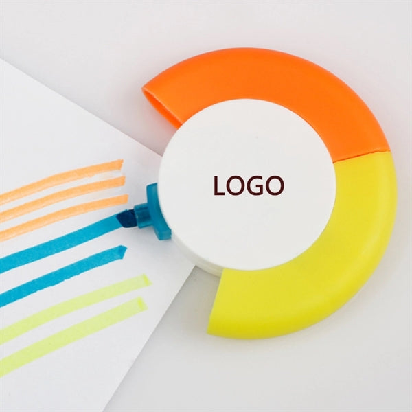 Creative round shape 3 in 1 highlighter pen