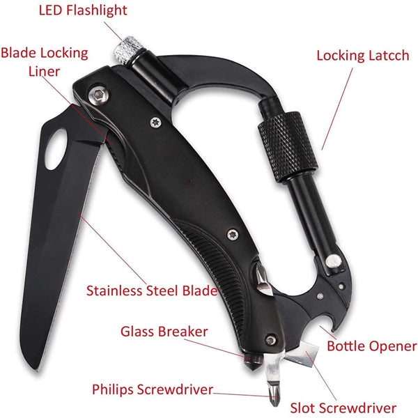 8-in-1 Multi-functional Climbing Carabiner