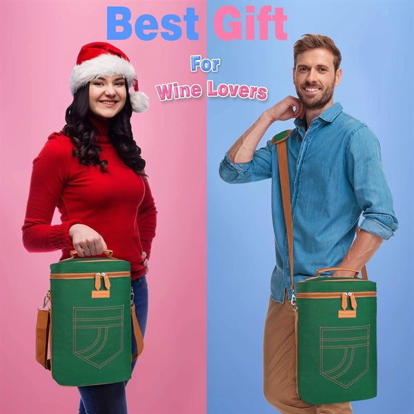 Portable Insulated 4 Bottle Wine Carrier