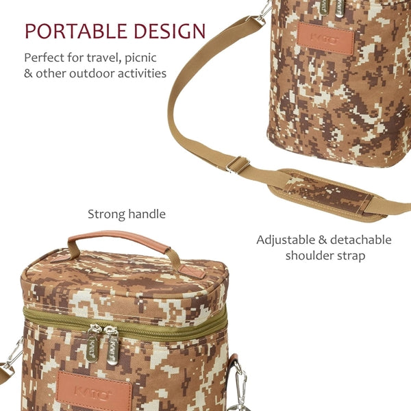 Portable Insulated 4 Bottle Wine Carrier