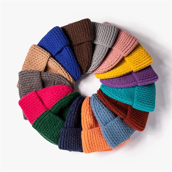 Unisex Casual Wool Solid Beanie