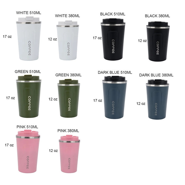 12oz Insulated Coffee Travel Mug with Lids