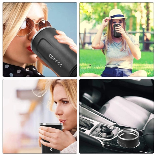 12oz Insulated Coffee Travel Mug with Lids