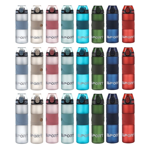 24oz Gym Sports Plastic Frosted Water Bottle w/ Starw & Rope