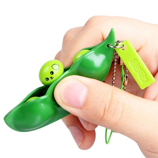 Fidget Squeeze Peanut Toy Keychain