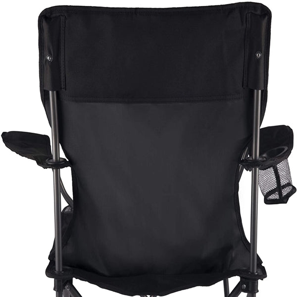 Foldable Wide Back Chair with Cup Holder