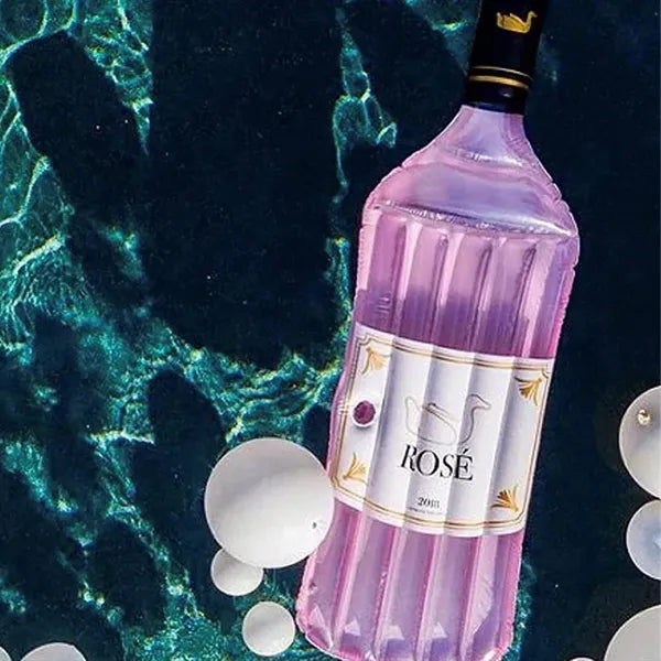 Inflatable Rose Wine Bottle Pool Floatie