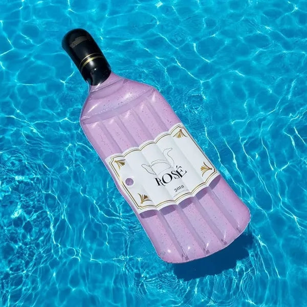 Inflatable Rose Wine Bottle Pool Floatie