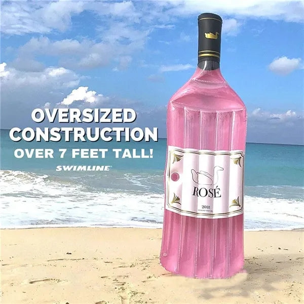 Inflatable Rose Wine Bottle Pool Floatie