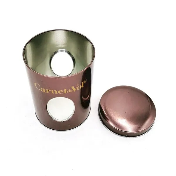 Round Candy Biscuit Cookies Packaging Tin Can With Window