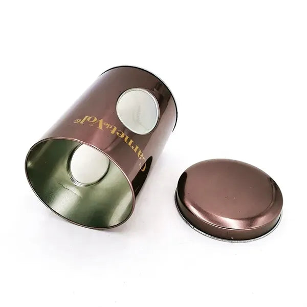 Round Candy Biscuit Cookies Packaging Tin Can With Window