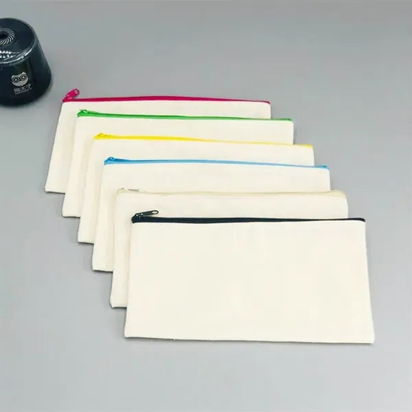 Color Zippered Canvas Utility Organizer Pouch Bag