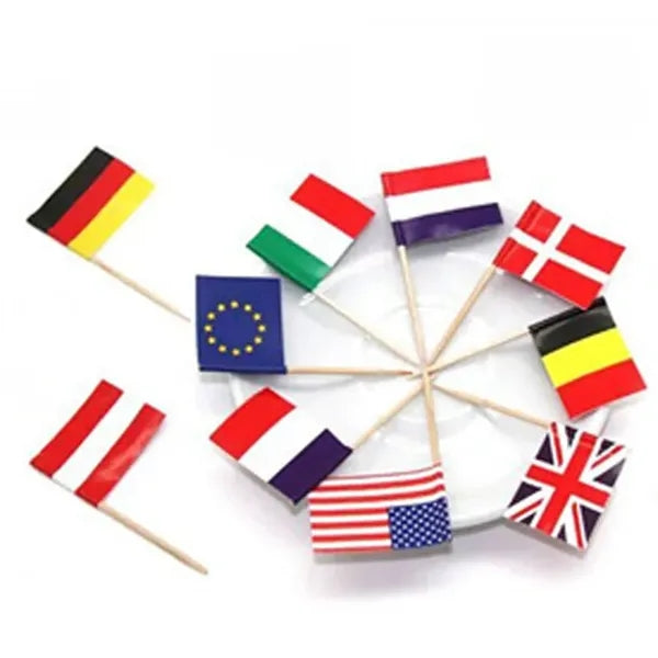 Wood Fruit Toothpick Flags