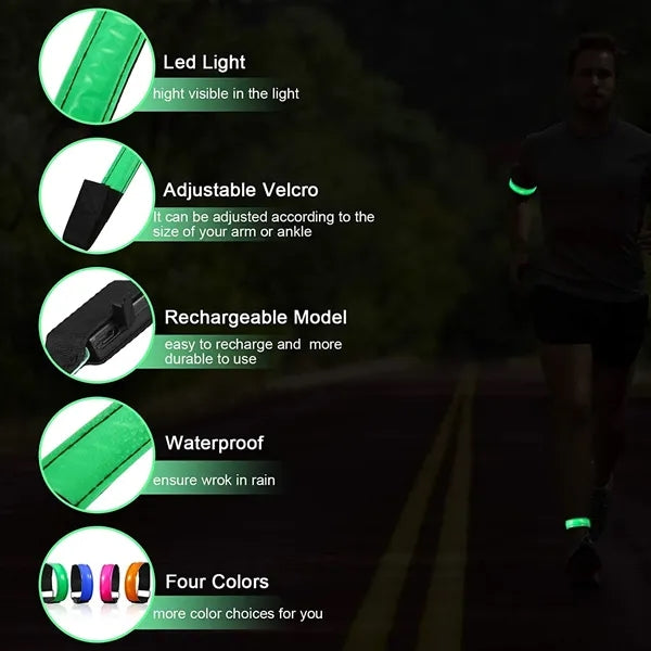 LED Armband Adjustable Reflective Flashing Strips