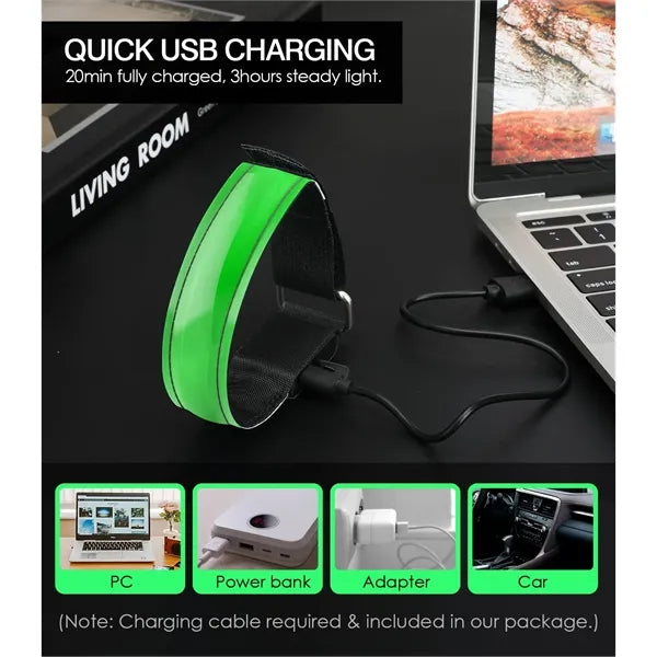 LED Armband Adjustable Reflective Flashing Strips