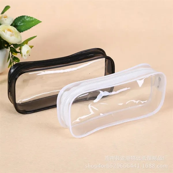 Clear Vinyl Zippered Pencil Case & Storage Pouch