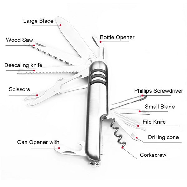 11 In 1 Multifunctional Swiss Knife