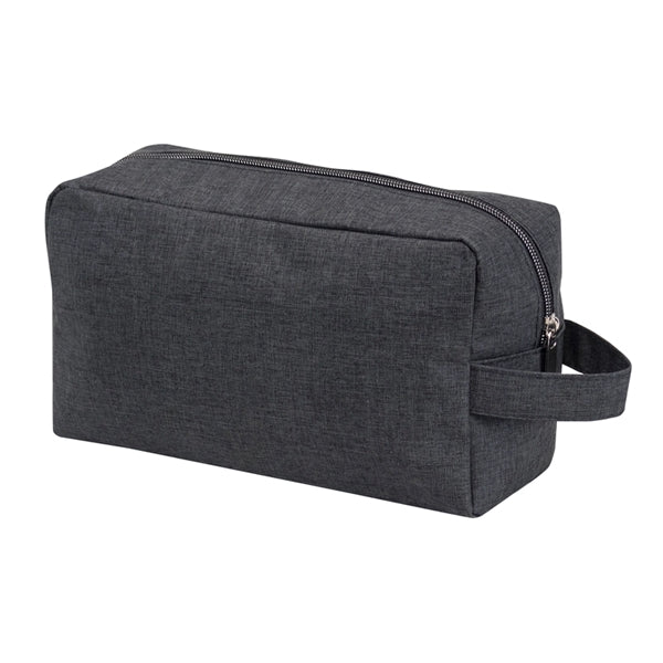 Heathered 2-Zipper Toiletry Travel Kit Bag