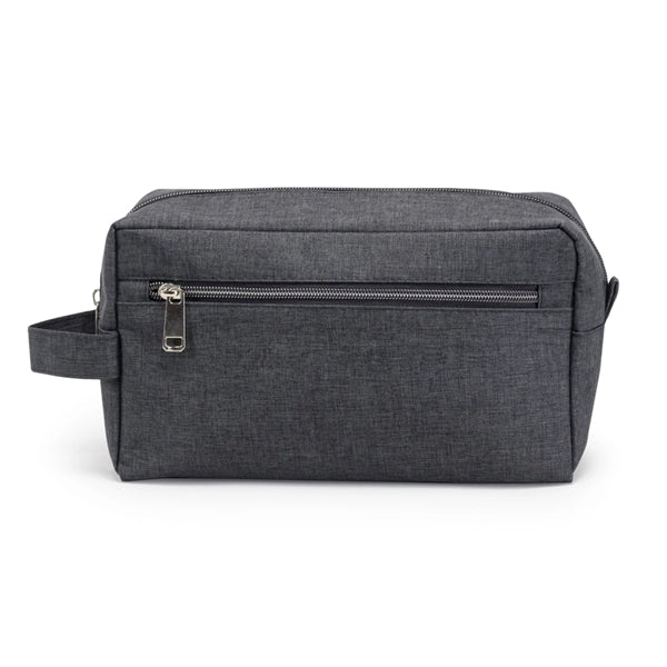 Heathered 2-Zipper Toiletry Travel Kit Bag