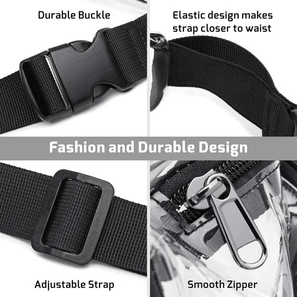 Dual Zippered Pocket Clear Large Waist Pack