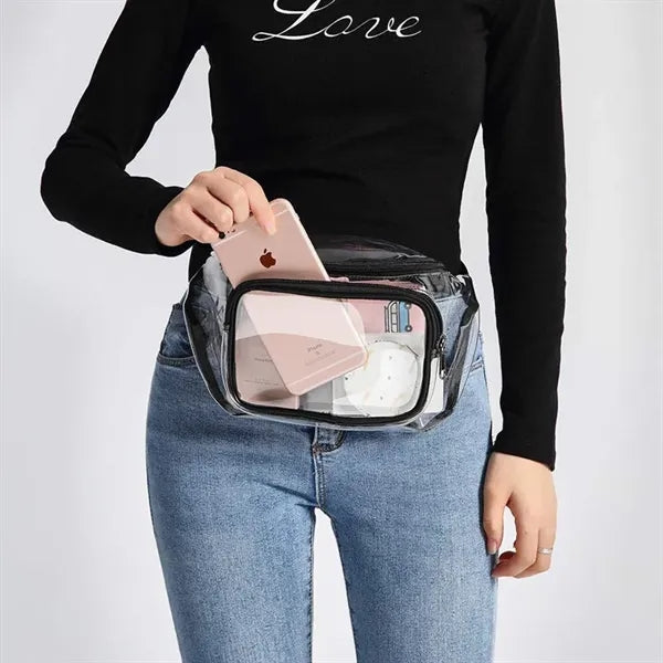 Dual Zippered Pocket Clear Large Waist Pack