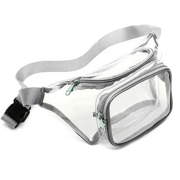 Dual Zippered Pocket Clear Large Waist Pack