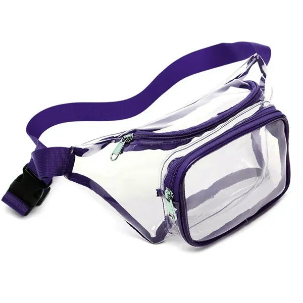 Dual Zippered Pocket Clear Large Waist Pack