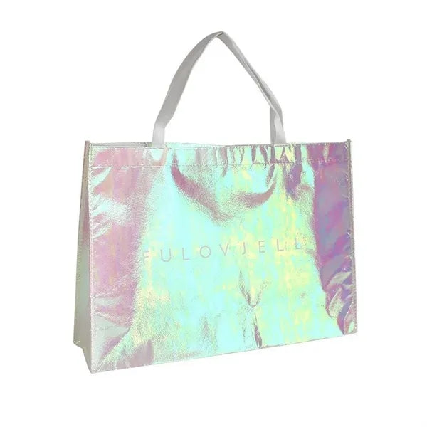 Iridescent Non-Woven Shopper Tote